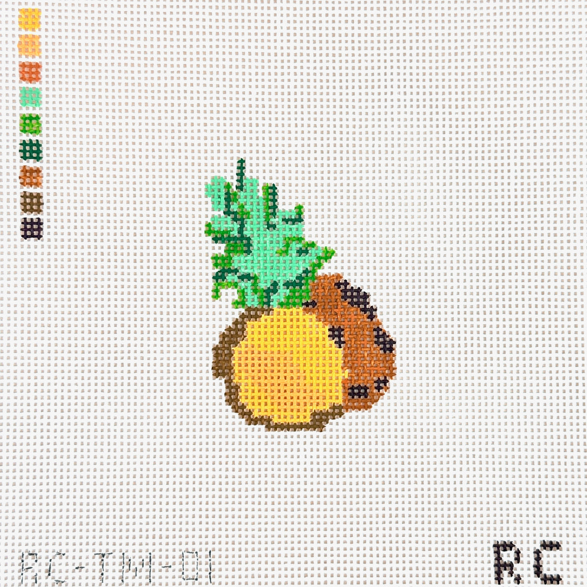 RenniCo Pineapple Mini Needlepoint Canvas