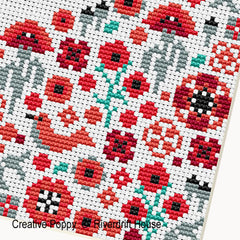 Creative Poppy Riverdrift House Welcome Poppy Heart Cross Stitch Pattern