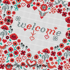 Creative Poppy Riverdrift House Welcome Poppy Heart Cross Stitch Pattern