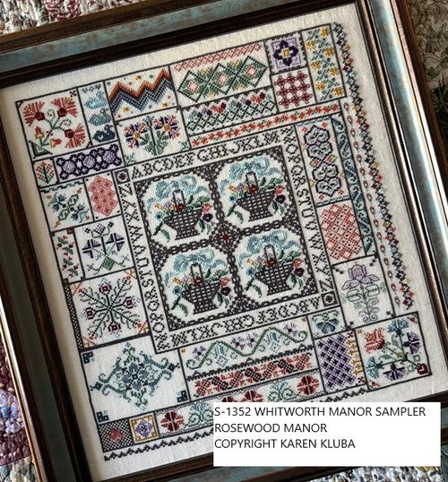 Rosewood Manor Whitworth Manor Sampler Cross Stitch Pattern
