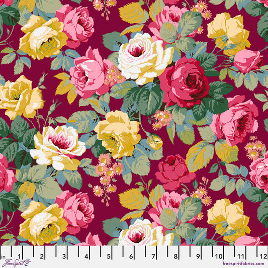 Sanderson Art of the Garden Chelsea Floral Cotton Fabric - Mulberry