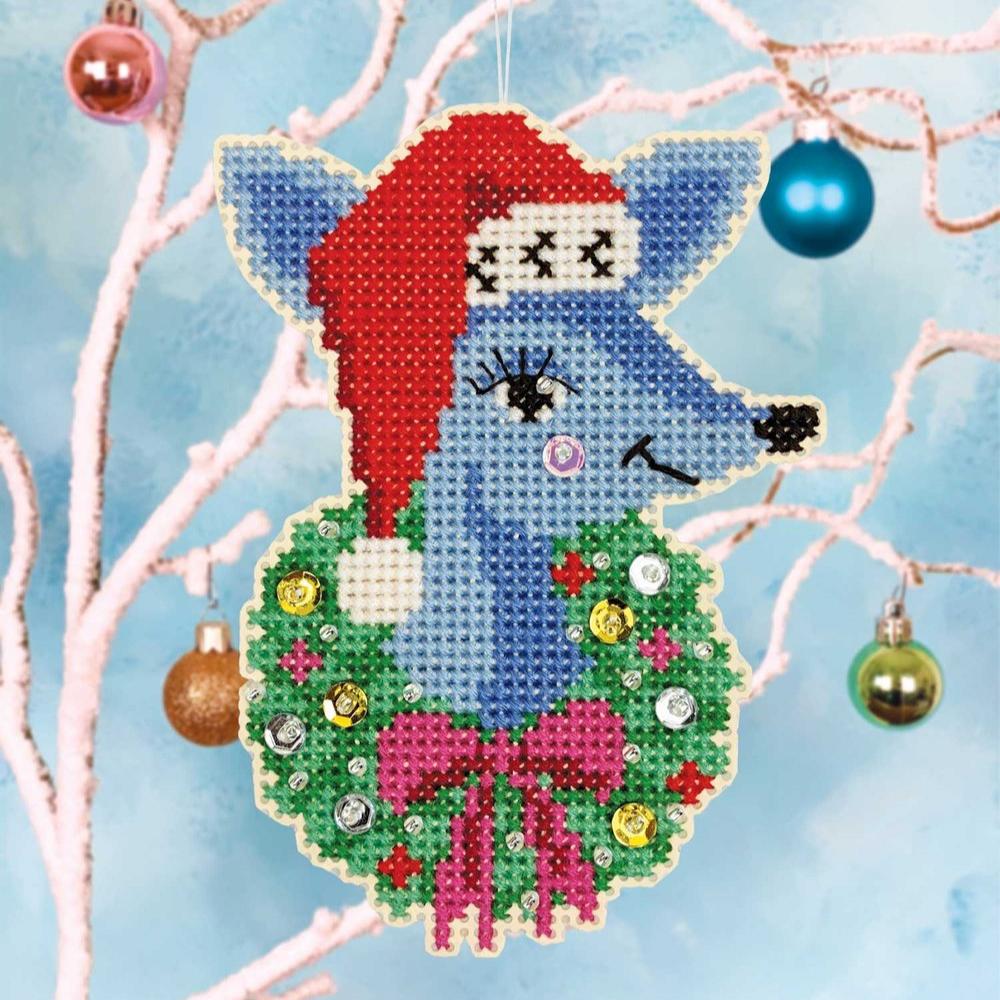 Satsuma Street Deer Santa Cross Stitch Kit