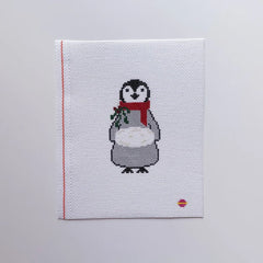 Saturnalia Stitching Baby Penguin with Muff Needlepoint Canvas - 13M