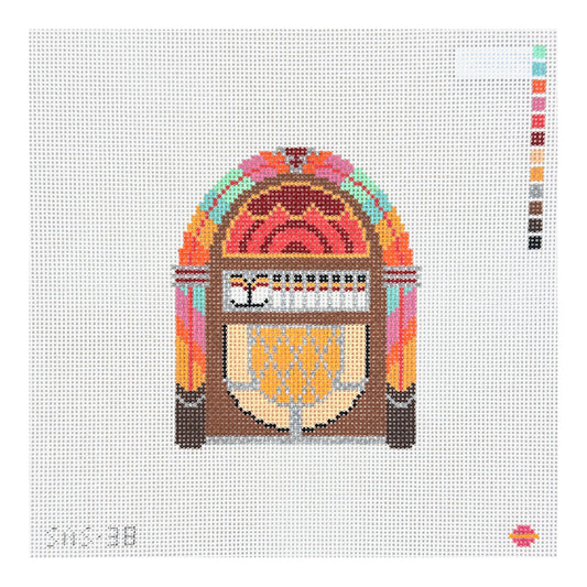 Saturnalia Stitching Jukebox Needlepoint Canvas