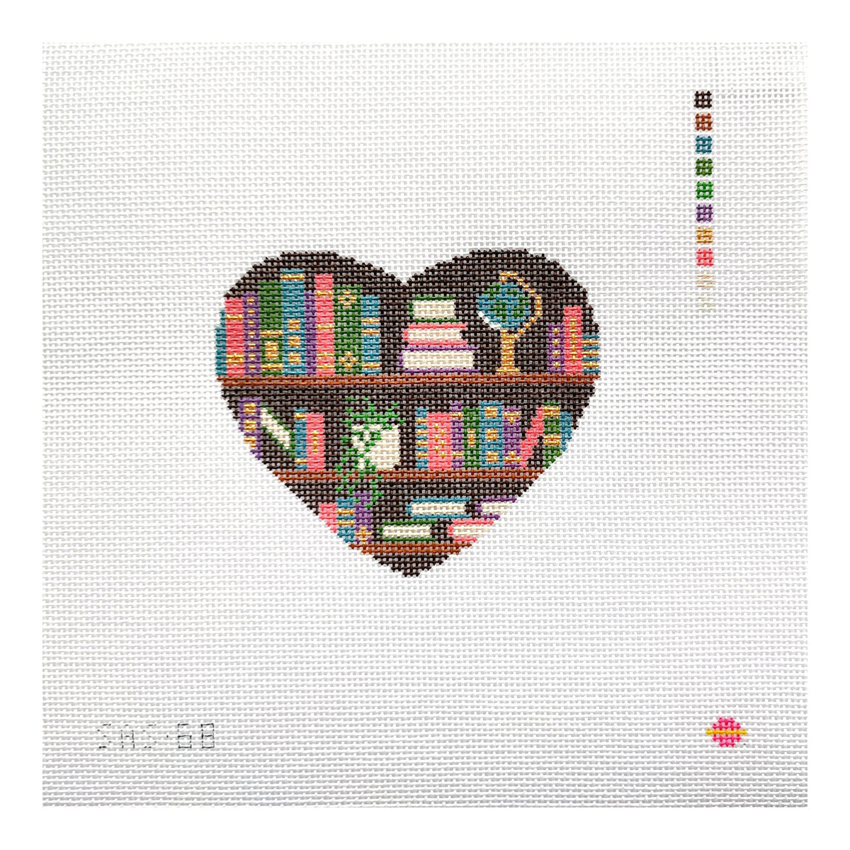 Saturnalia Stitching Bookish Heart Needlepoint Canvas