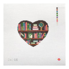 Saturnalia Stitching Bookish Heart Needlepoint Canvas