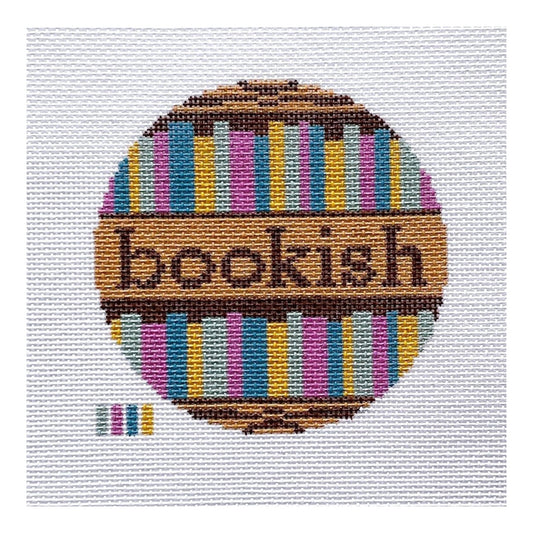 Saturnalia Stitching Bookish Round Needlepoint Canvas