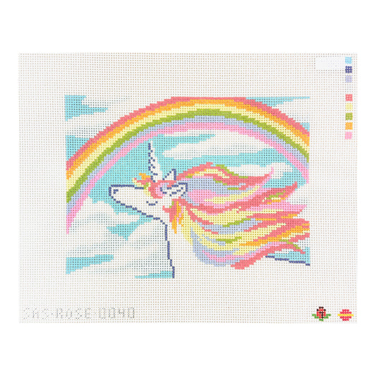 Saturnalia Stitching Rose Acolyte Dazzling Unicorn Needlepoint Canvas