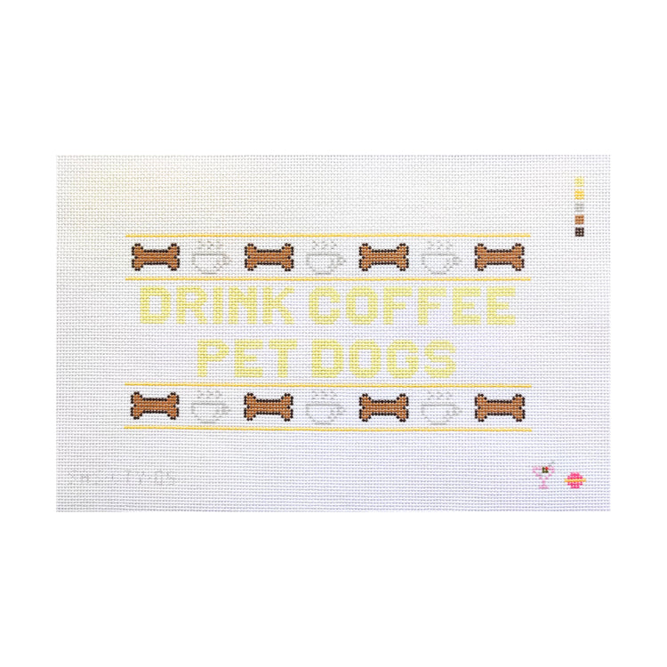 Saturnalia Stitching The City Stitcher Drink Coffee Pet Dogs Needlepoint Canvas