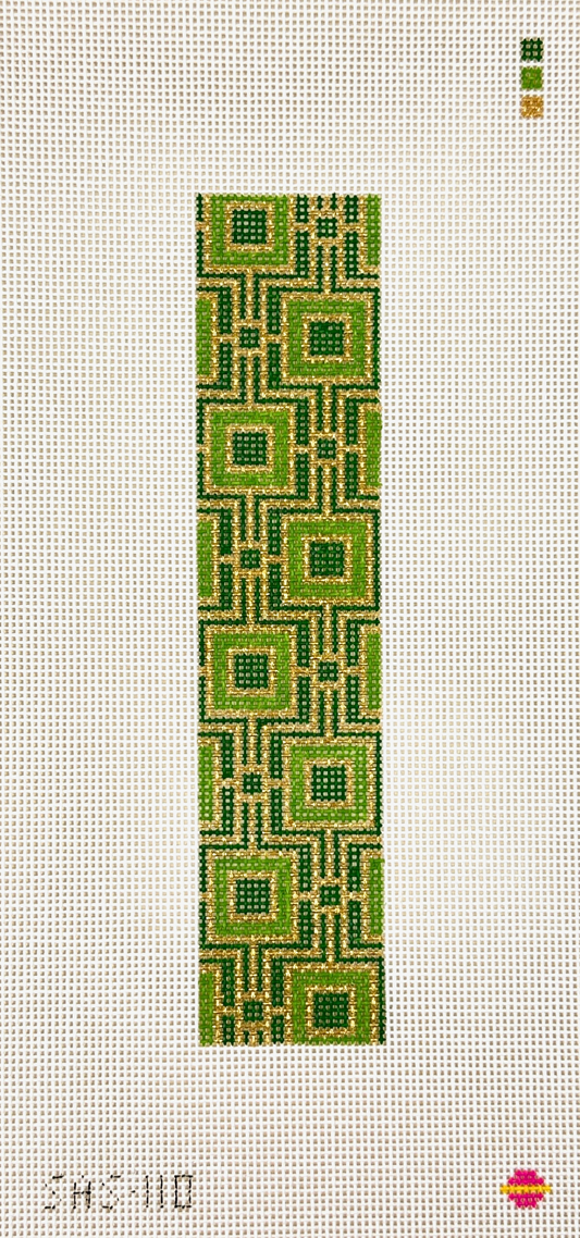 Saturnalia Stitching Emerald Key Fob Needlepoint Canvas