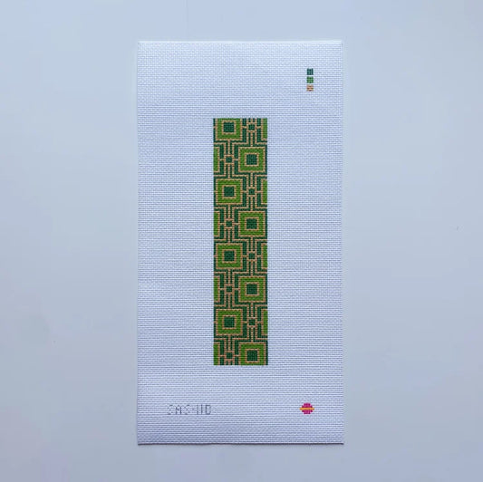 Saturnalia Stitching Emerald Key Fob Needlepoint Canvas