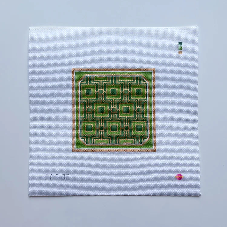 Saturnalia Stitching Emerald Square Needlepoint Canvas