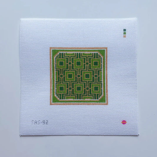 Saturnalia Stitching Emerald Square Needlepoint Canvas