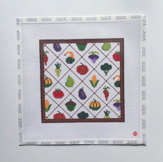 Saturnalia Stitching Fall Sampler Needlepoint Canvas