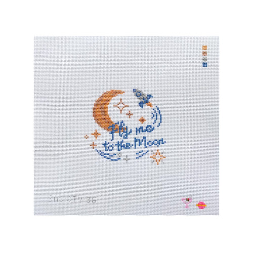 Saturnalia Stitching The City Stitcher Fly Me To The Moon Needlepoint Canvas