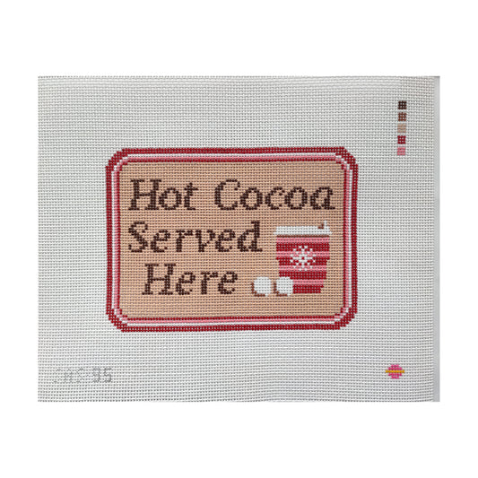 Saturnalia Stitching Hot Cocoa Served Here Needlepoint Canvas