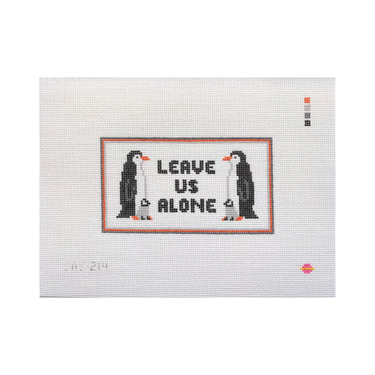 Saturnalia Stitching Leave Us Alone Penguins Needlepoint Canvas - 18M