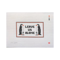 Saturnalia Stitching Leave Us Alone Penguins Needlepoint Canvas - 18M