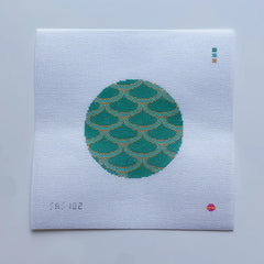 Saturnalia Stitching Mermaid Round Needlepoint Canvas