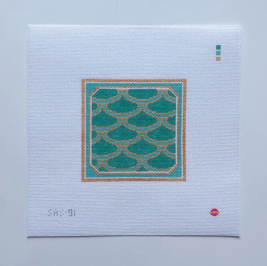 Saturnalia Stitching Mermaid Square Needlepoint Canvas