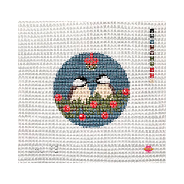 Saturnalia Stitching Merry Chickadees Needlepoint Canvas