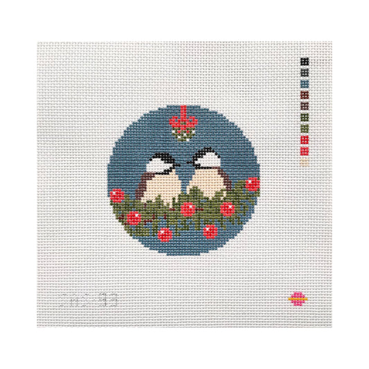 Saturnalia Stitching Merry Chickadees Needlepoint Canvas