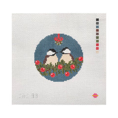 Saturnalia Stitching Merry Chickadees Needlepoint Canvas