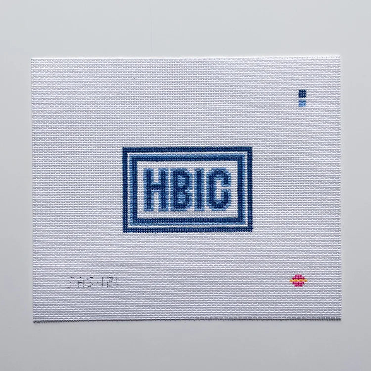 Saturnalia Stitching Mini Blue HBIC Needlepoint Canvas