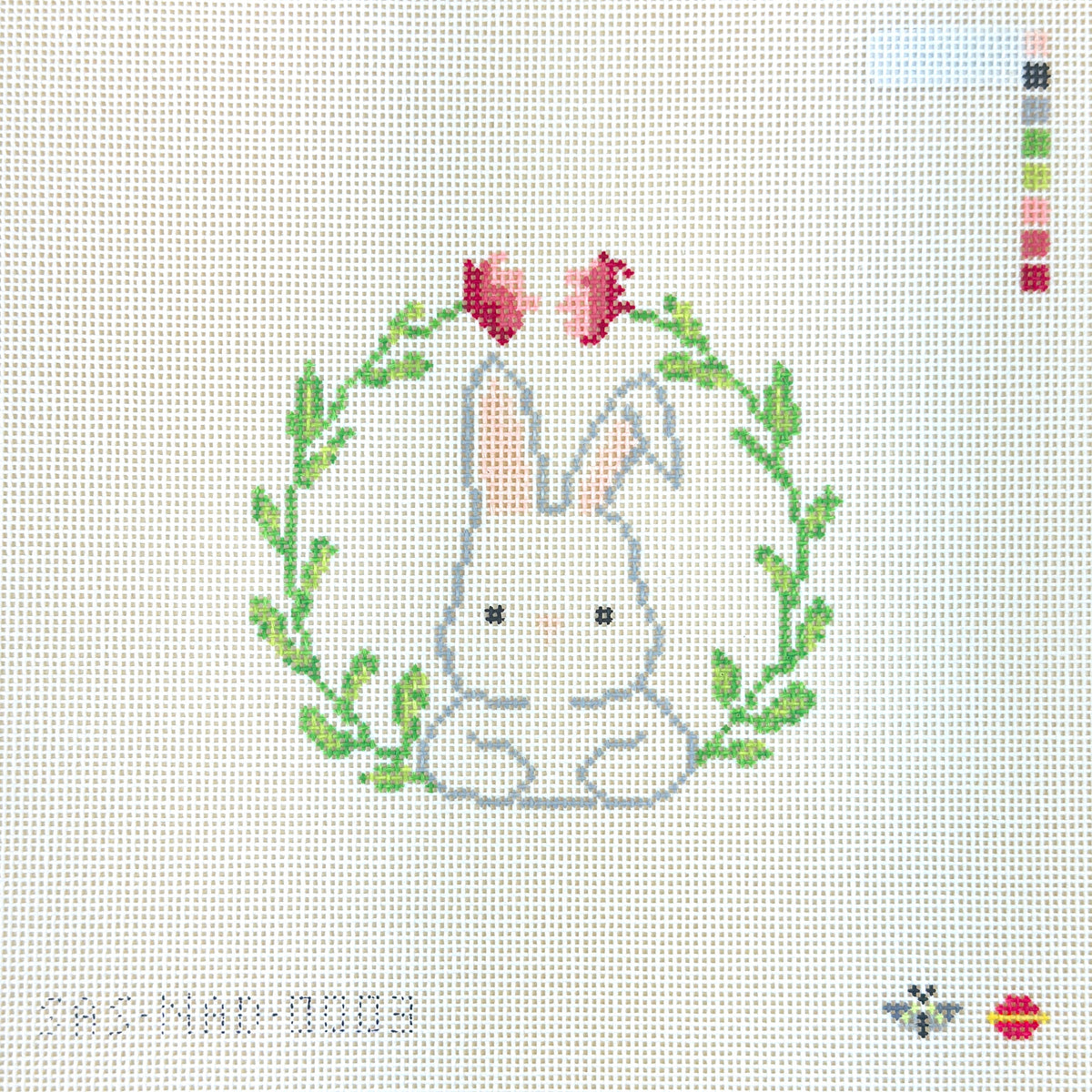 Saturnalia Stitching Needlepoint After Dark Floppy Ear Bunny Needlepoint Canvas