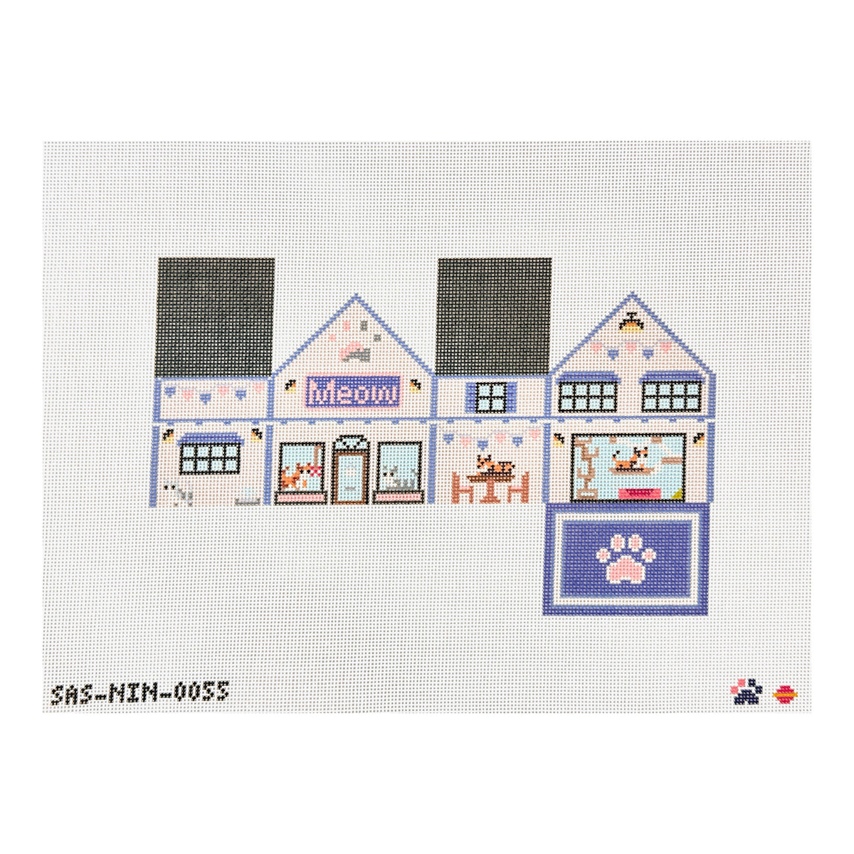 Saturnalia Stitching Nine Lives Needlepoint 3D Cat Shop Needlepoint Canvas