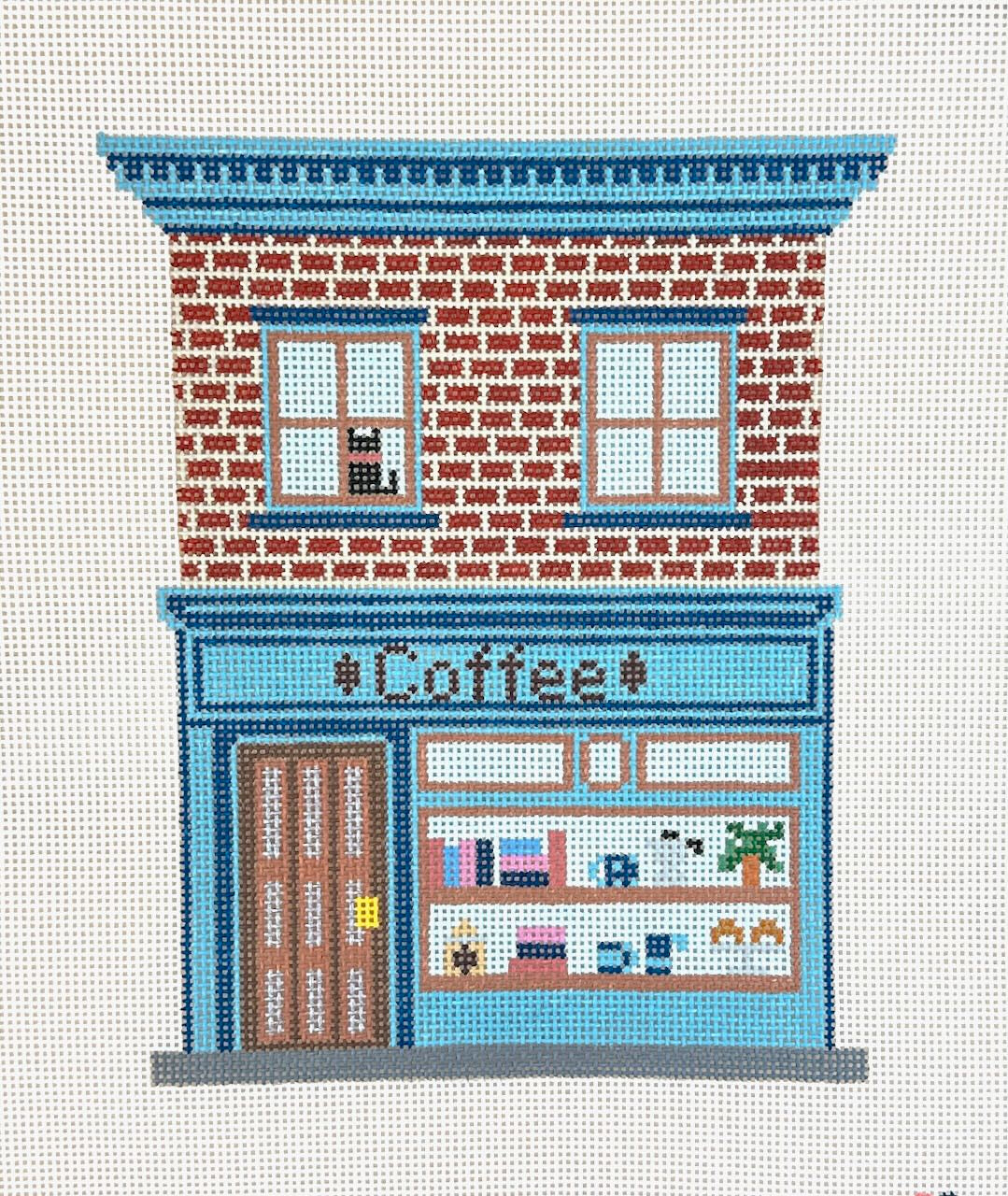 Saturnalia Stitching Nine Lives Village Needlepoint Coffee Shop Needlepoint Canvas