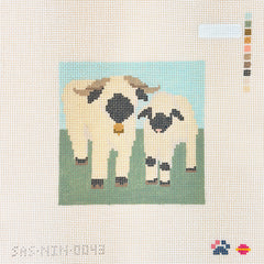 Saturnalia Stitching Nine Lives Needlepoint Mom & Baby Sheep Needlepoint Canvas