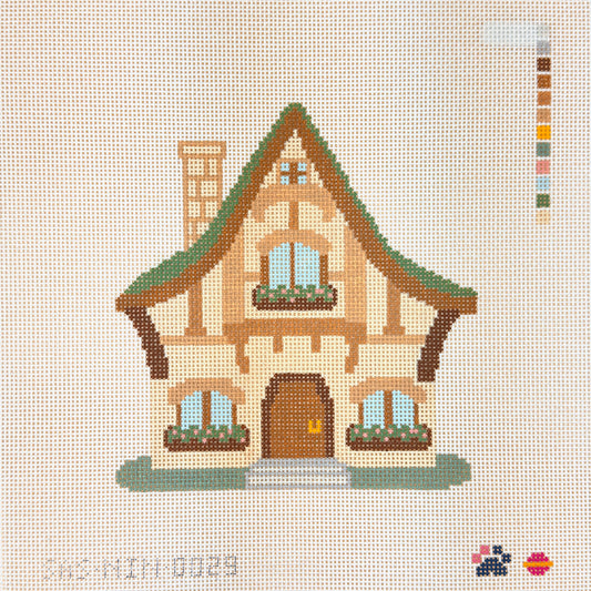 Saturnalia Stitching Nine Lives Needlepoint Fairy Village Mossy Cottage Needlepoint Canvas