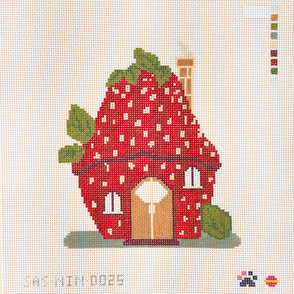Saturnalia Stitching Nine Lives Needlepoint Fairy Village Strawberry House Needlepoint Canvas