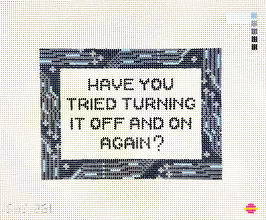 Saturnalia Stitching Off and On Again Needlepoint Canvas