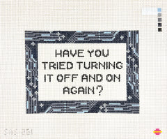 Saturnalia Stitching Off and On Again Needlepoint Canvas