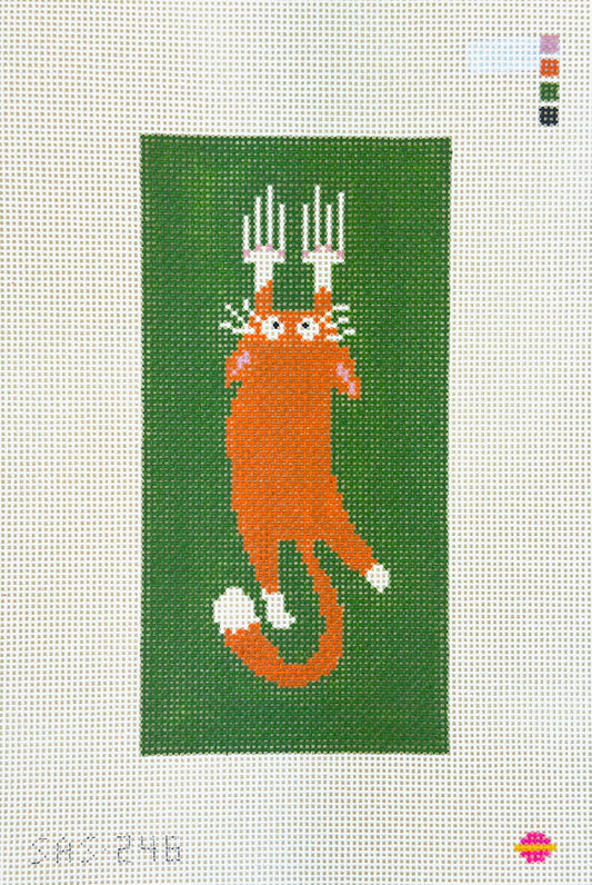 Saturnalia Stitching Orange Cat Tapestry Needlepoint Canvas