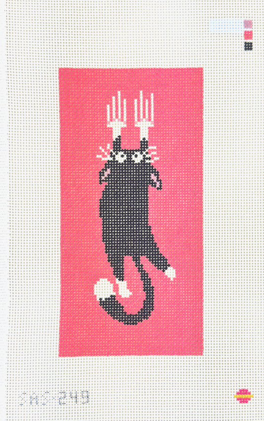 Saturnalia Stitching Black Cat Tapestry Needlepoint Canvas