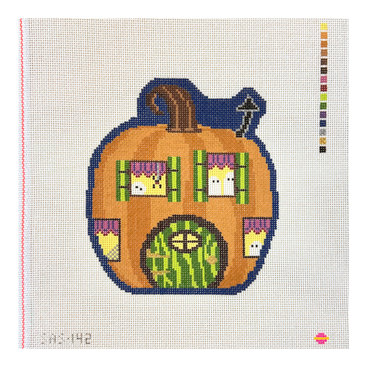 Saturnalia Stitching Halloween Village Pumpkin Sweet Pumpkin Needlepoint Canvas - 13M