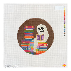 Saturnalia Stitching Reading Ghostie Needlepoint Canvas