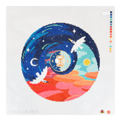 Saturnalia Stitching Rose Acolyte Birds of Day and Night Needlepoint Canvas
