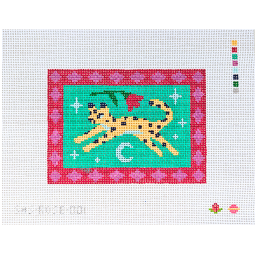 Saturnalia Stitching Rose Acolyte Cheetah Tapestry Needlepoint Canvas