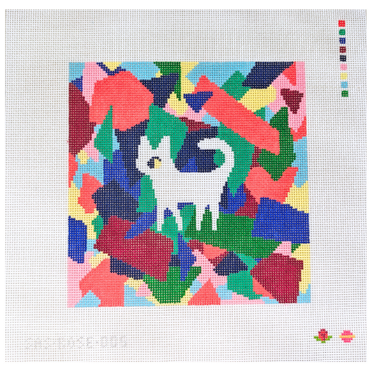 Saturnalia Stitching Rose Acolyte Geo Cat Needlepoint Canvas