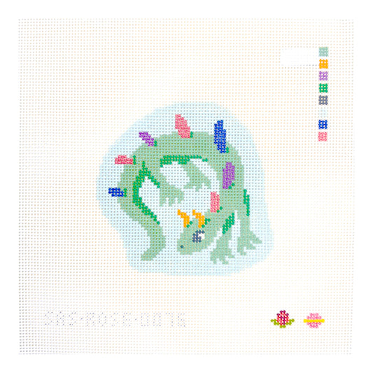 Saturnalia Stitching Rose Acolyte Green Dragon Needlepoint Canvas