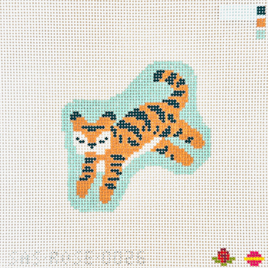 Saturnalia Stitching Rose Acolyte Leaping Tiger Needlepoint Canvas