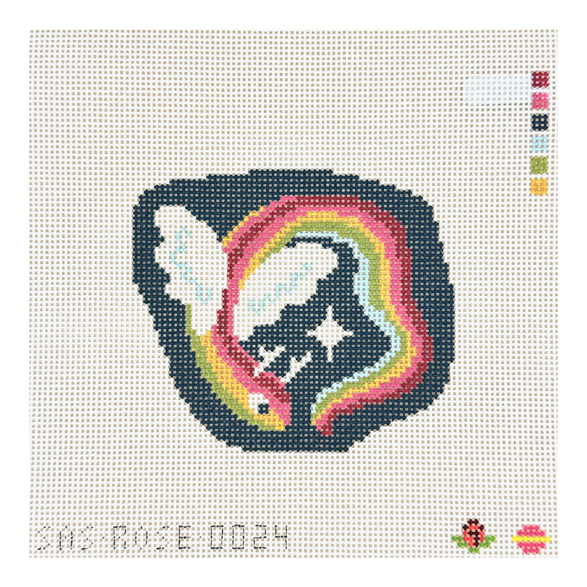 Saturnalia Stitching Rose Acolyte Noodle Dragon Needlepoint Canvas
