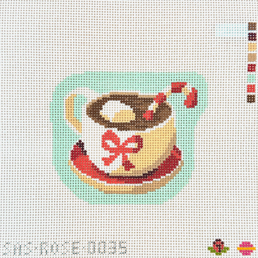 Saturnalia Stitching Rose Acolyte Peppermint Hot Cocoa Needlepoint Canvas - 13M