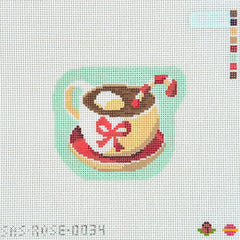 Saturnalia Stitching Rose Acolyte Peppermint Hot Cocoa Needlepoint Canvas - 18M