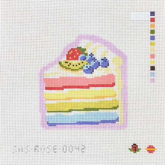 Saturnalia Stitching Rose Acolyte Rainbow Cake Needlepoint Canvas