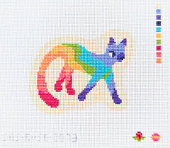 Saturnalia Stitching Rose Acolyte Rainbow Cat Needlepoint Canvas